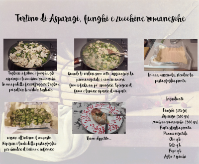 Tortino asparagi, funghi e zucchine romanesche