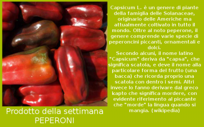 Il prodotto della settimana: Peperoni rossi